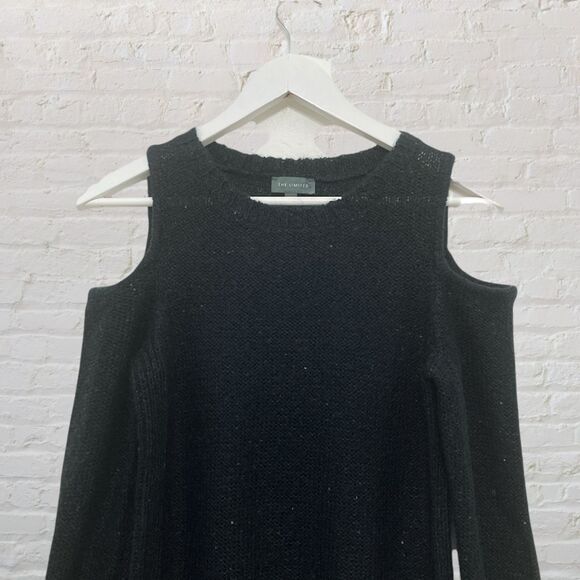 The Limited Black Cold Shoulder Sequin Sweater Mohair XS - Picture 4 of 13